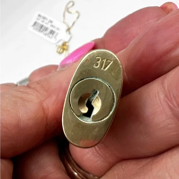 Authentic Louis Vuitton Brass Lock #317 No Key with After Market Box Chain 24” - Picture 12 of 15